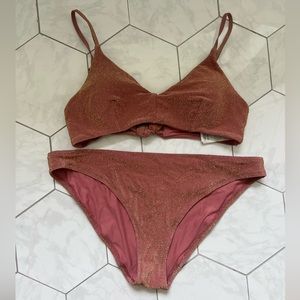 H+M Pink Gold Shimmer Bikini